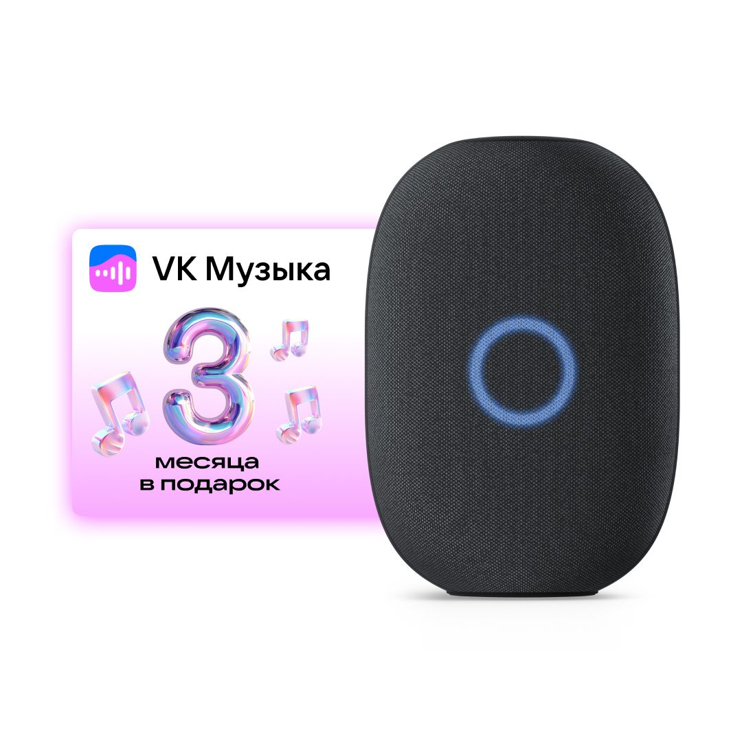 УмнаяколонкаVKКапсуласголосовымпомощникомМарусей,MRC01,Черная,3месяцаподпискиVK+Winkвподарок