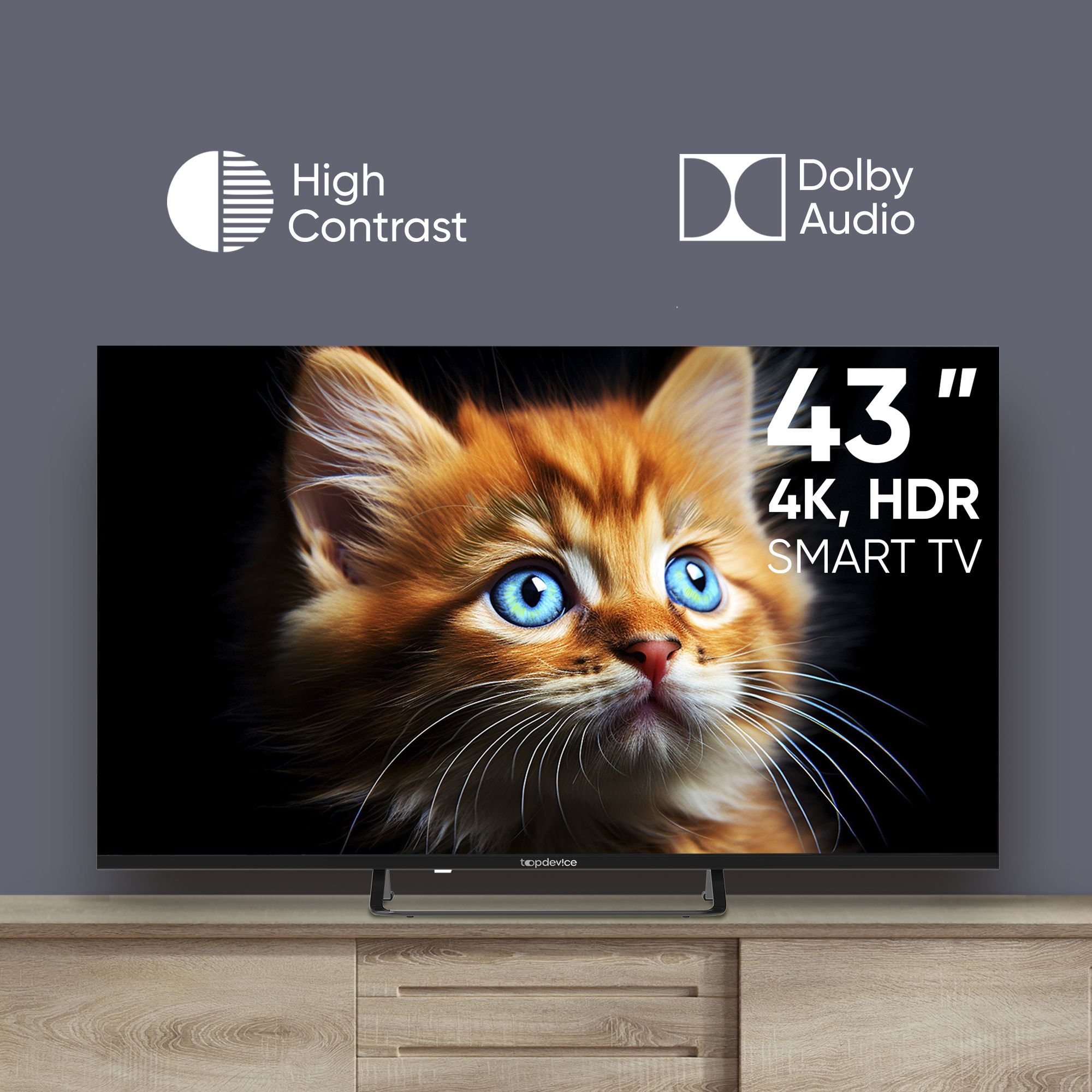 topdev!ce Телевизор TV 43" ULTRA CS05 (TDTV43CS05U_BK), UHD 4K, Smart TV WildRed,  43" 4K HDR, черный