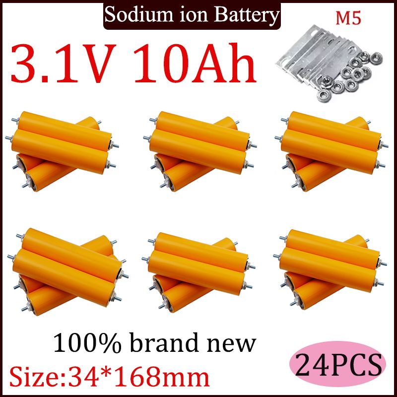 24шт.3,1В10Ач,ионно-натриеваябатарея,устойчиваякнизкимтемпературам,DIY12В,уличнаясолнечнаяинверторнаябатарея