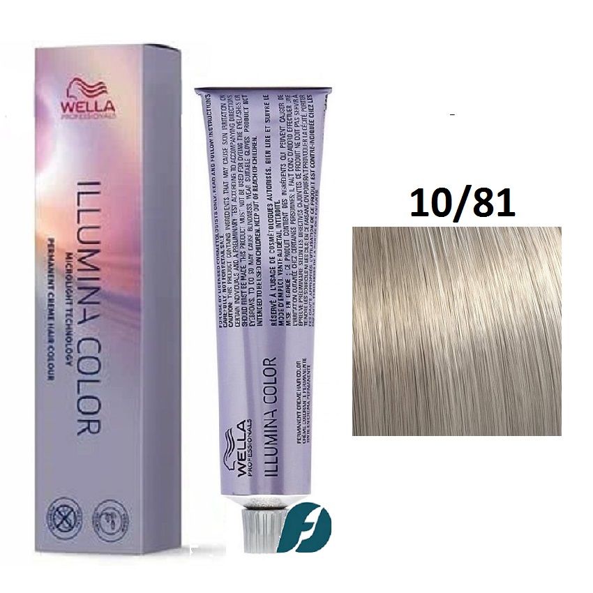 Wella Professionals Illumina Color Me+ 10/81 Крем-краска для волос - Яркий блонд жемчужно-пепельный, 60мл