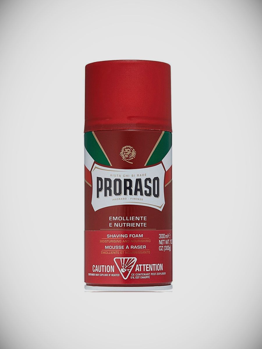 PRORASO Shaving Foam Moisturising and Nourishing Пена для бритья питательная с маслом сандала и маслом ши 300 мл