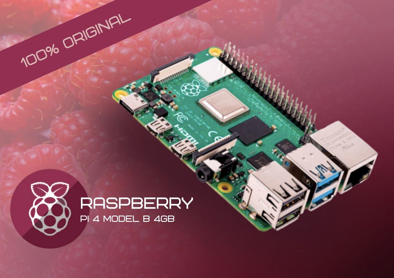 Raspberry Pi 4 Model B 4GB, Wi-Fi, Bluetooth