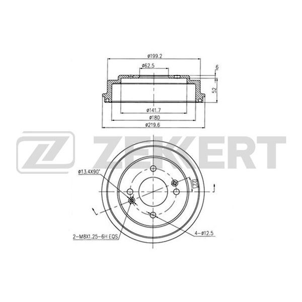 Барабан тормозной Kia Picanto I 04- Zekkert Zekkert BS-5236