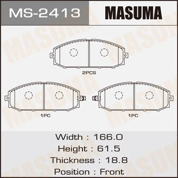 Колодки тормозные Nissan Patrol (Y61) 97-10 передние MASUMA MASUMA MS-2413