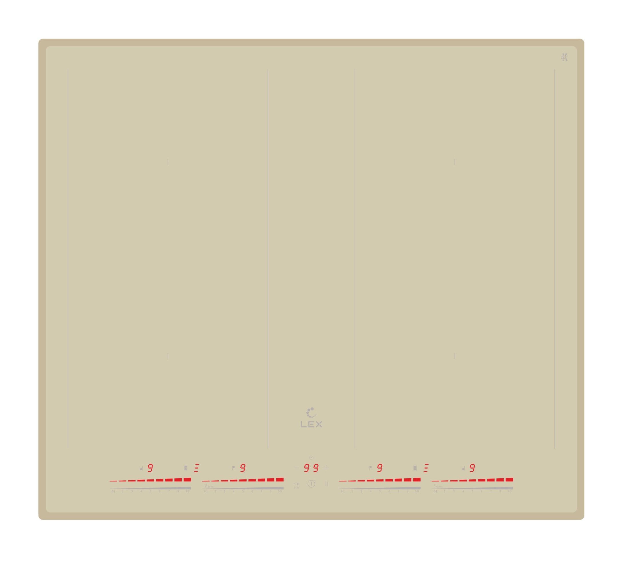 LEX Индукционная варочная панель EVI 641С IV, бежевый
