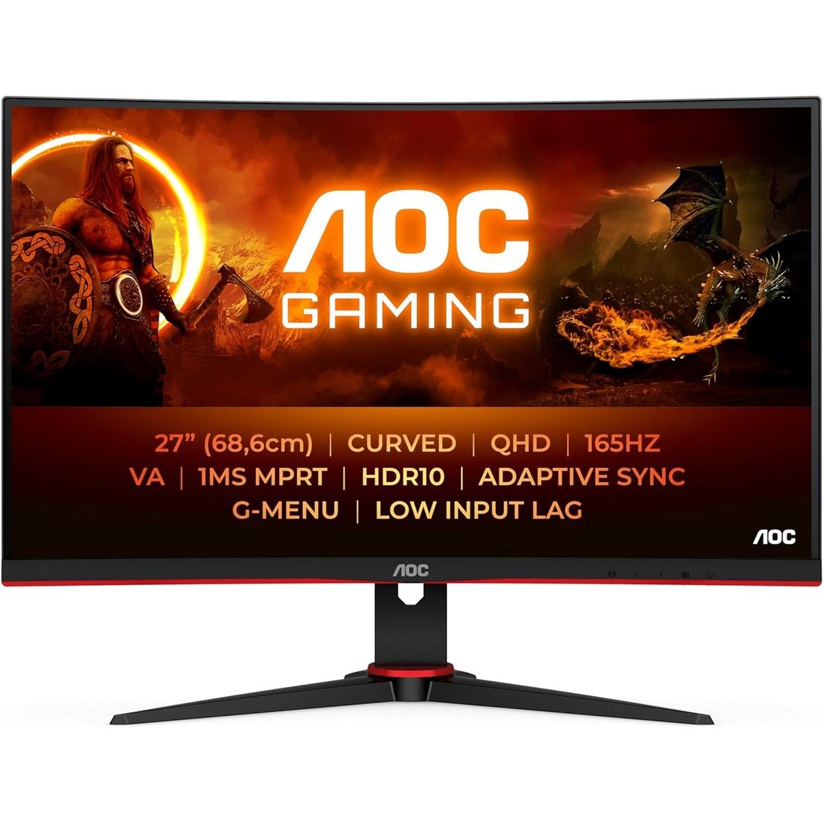 AOC27"МониторCQ27G2SE,VA,2560x1440,165Гц,черный