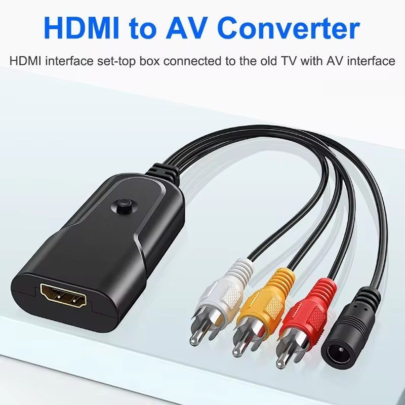 Конвертер композитного видео и аудио HDMI в AV/CVBS 3RCA Адаптер HDMI2AV с поддержкой NTSC/PAL для видеомагнитофона PS4, камеры DVD