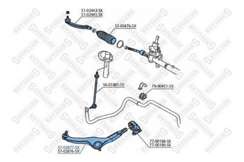 Рычаг передний нижний левый Stellox 5702877SX