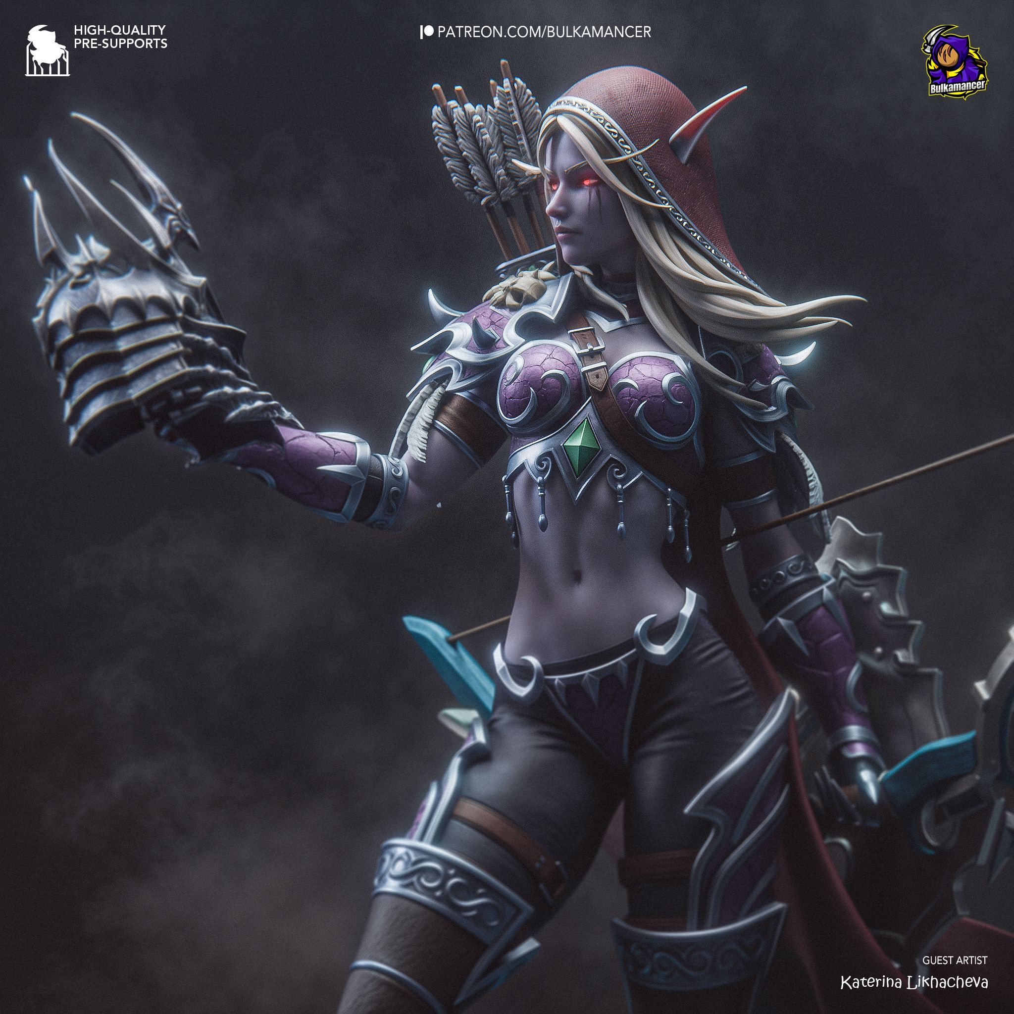 Sylvanas Windrunner (Сильвана Ветрокрылая) Warcraft фигурка под покраску 75мм