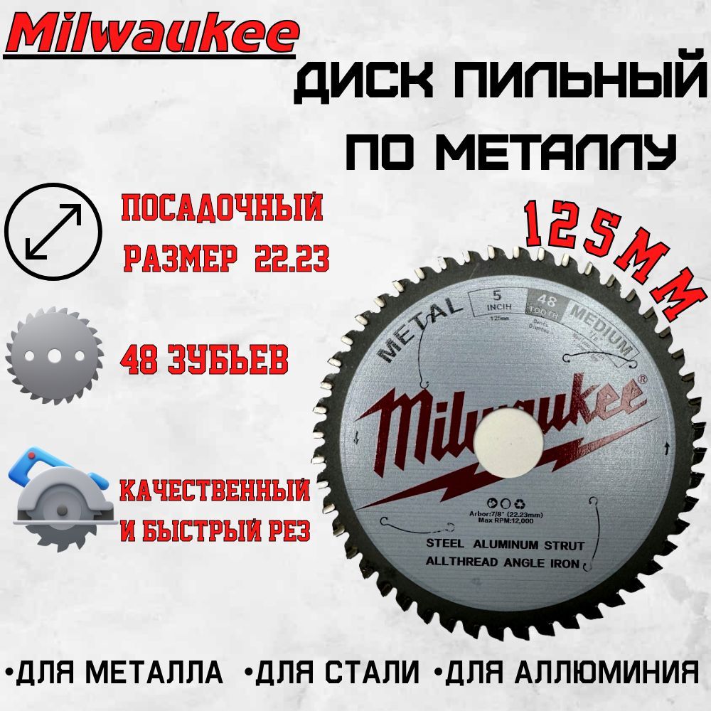 ДискпильныйпометаллуMilwaukee125x22.23x48