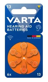 БатарейкадляслуховогоаппаратаVARTAHearingAidBatteries13,10блистеровпо6штук(60шт)