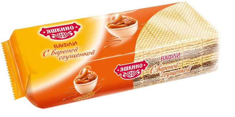 Вафли Яшкино с варёной сгущенкой, 300г