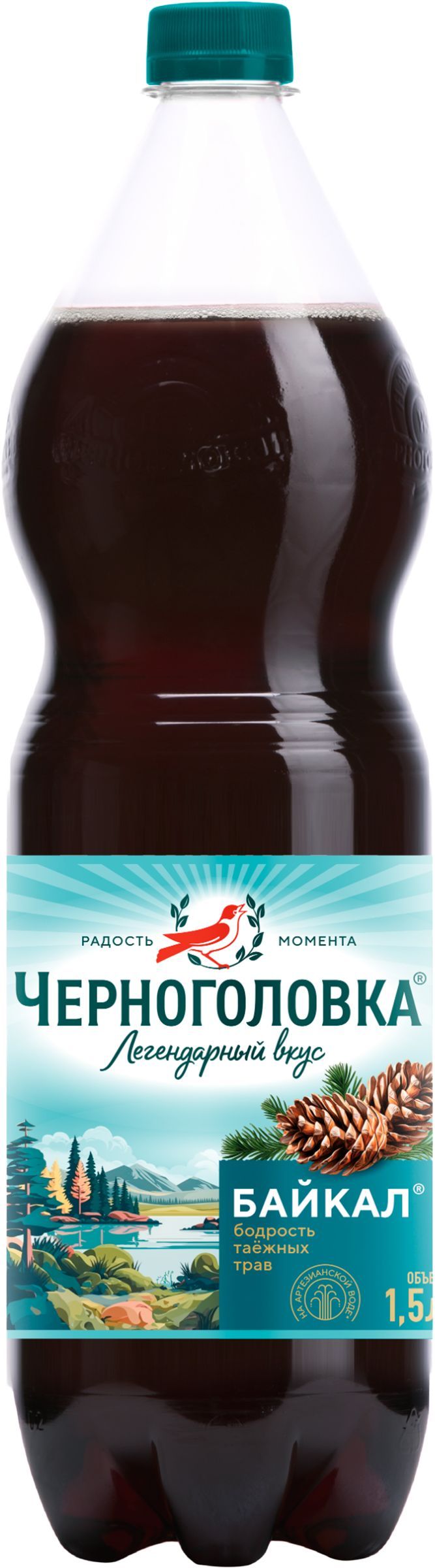 Напиток безалкогольный ЧЕРНОГОЛОВКА Байкал газированный ПЭТ, 1.5L