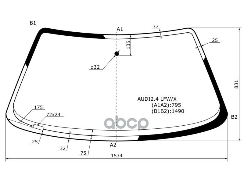 XYG Стекло лобовое Audi A6 94-97 / 100 91-95