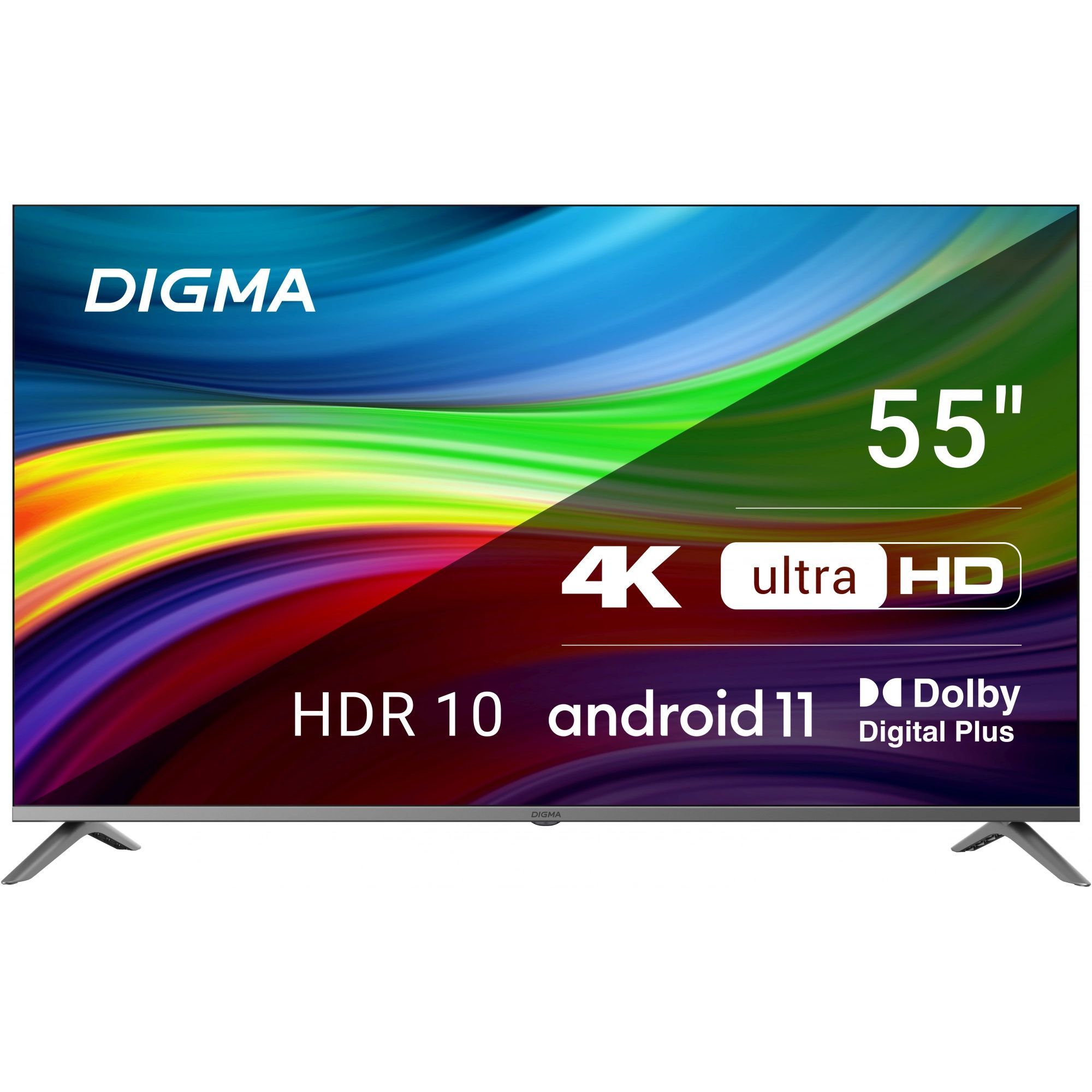 DigmaТелевизорDM-LED55UBB4155"4KUHD,серебристый