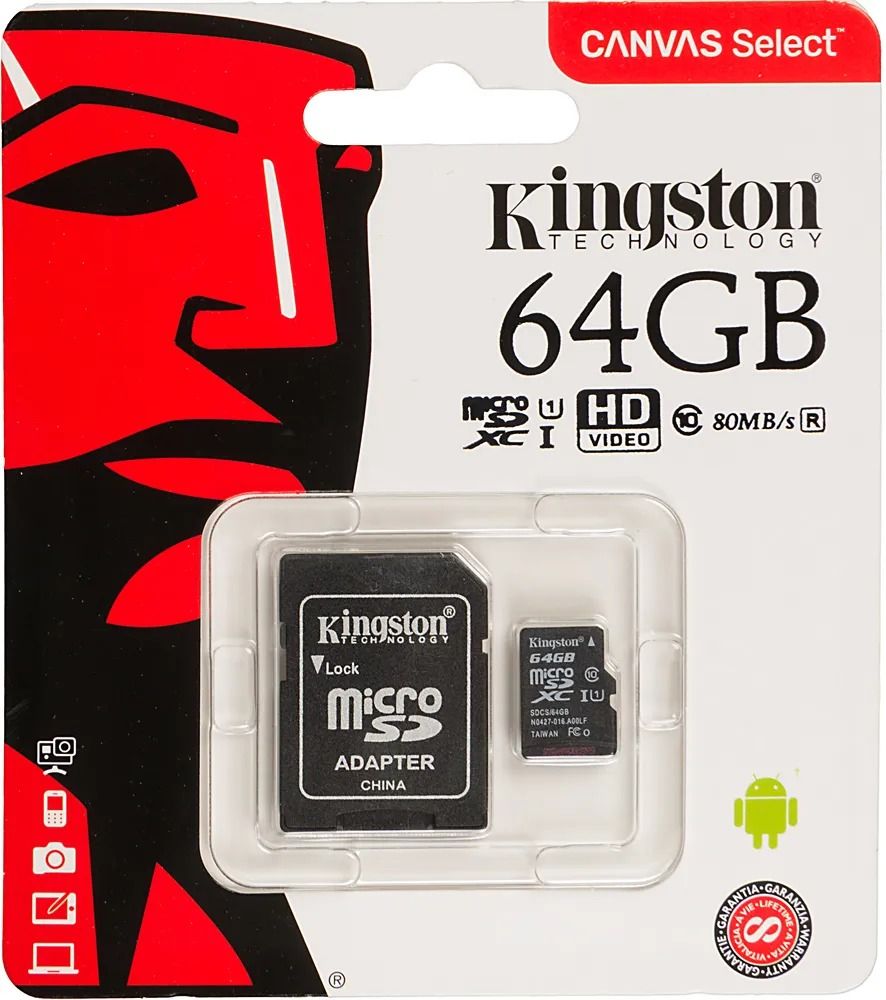 Карта памяти microSD UHS-I Canvas Select 64 ГБ / Карта расширения памяти 64 GB