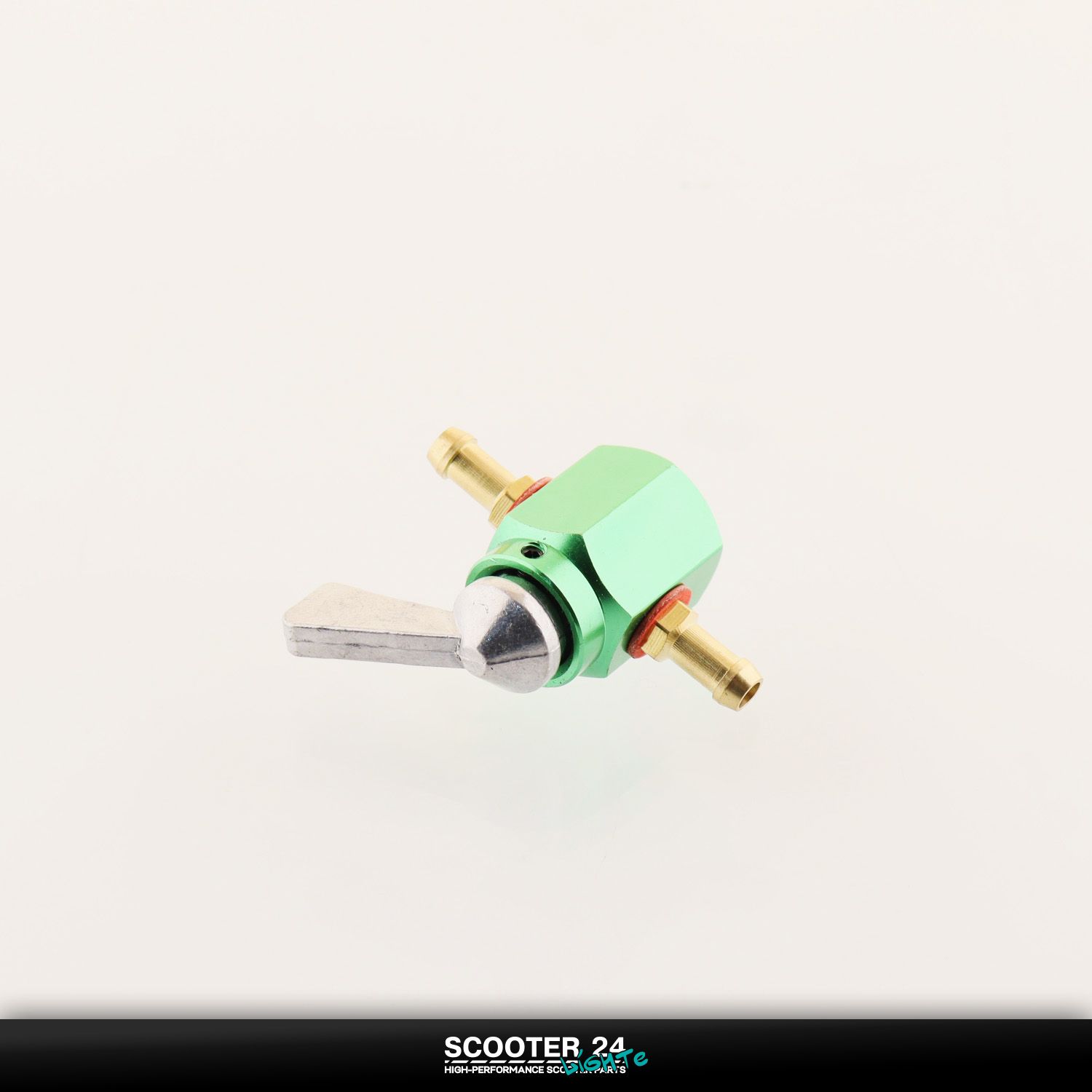 Кран топливный для мототехники (стайлинговый) универсальный (зеленый) бензиновый на мопед / скутер мотоцикл и питбайк / от 50 до 300 кубов квадроцикл