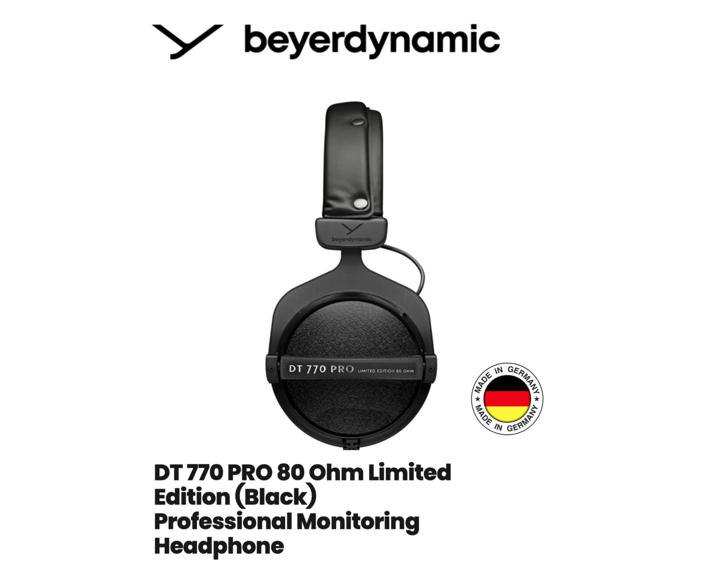 НаушникиBeyerdynamicDT770Pro80OhmLimitedEditionBlackЛимитированнаяверсиясчернымиамбушюрами.