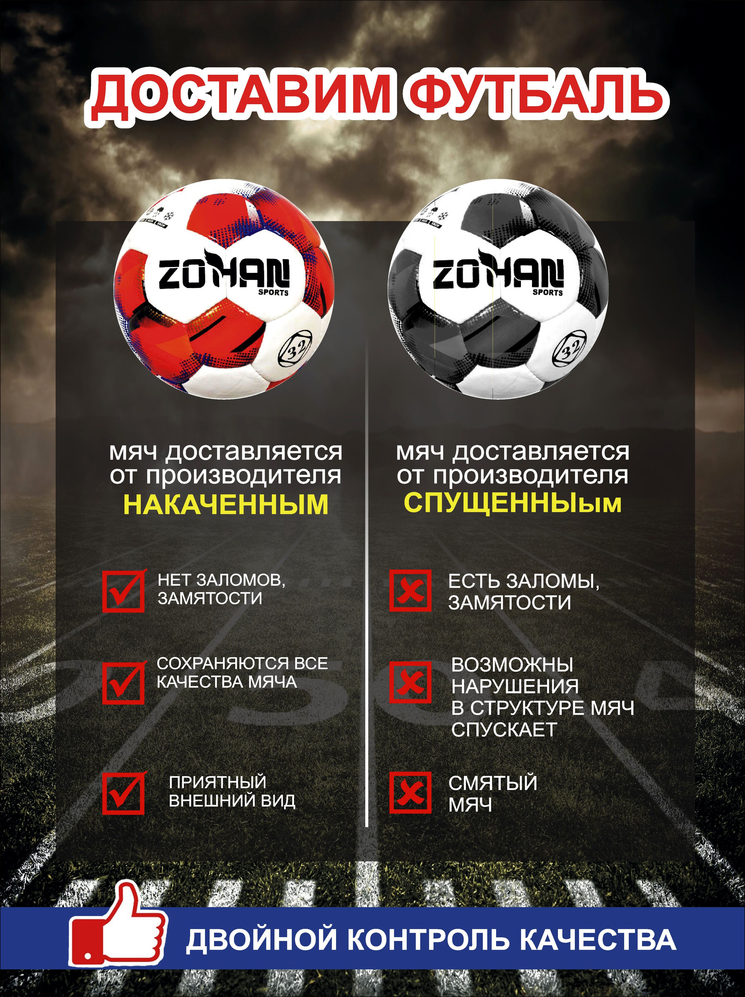 Мяч футбольный, 5 размер,. ручная сшивка,4 подслоя, 32 панели (Вес 420-470г).Пакистан. - фото 5