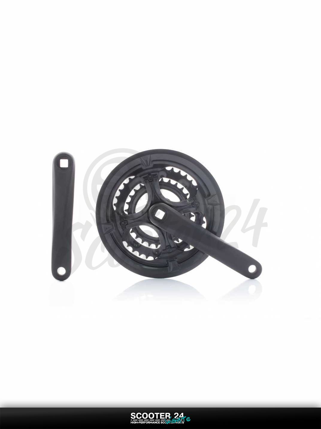 Звезды передние вело 48х38х28Т, защита, шатун под квадрат, 170 мм (черные) #YP - 006