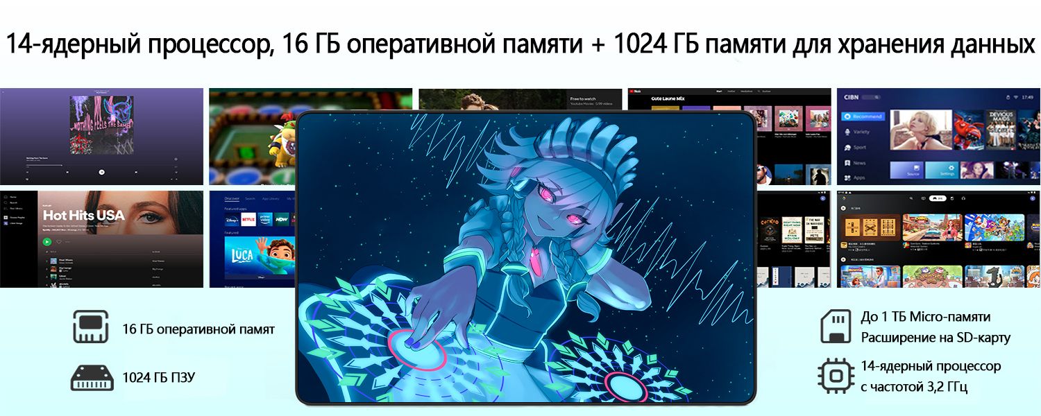 Планшет Планшет 2025 Новый 5G Android 13, 10.36