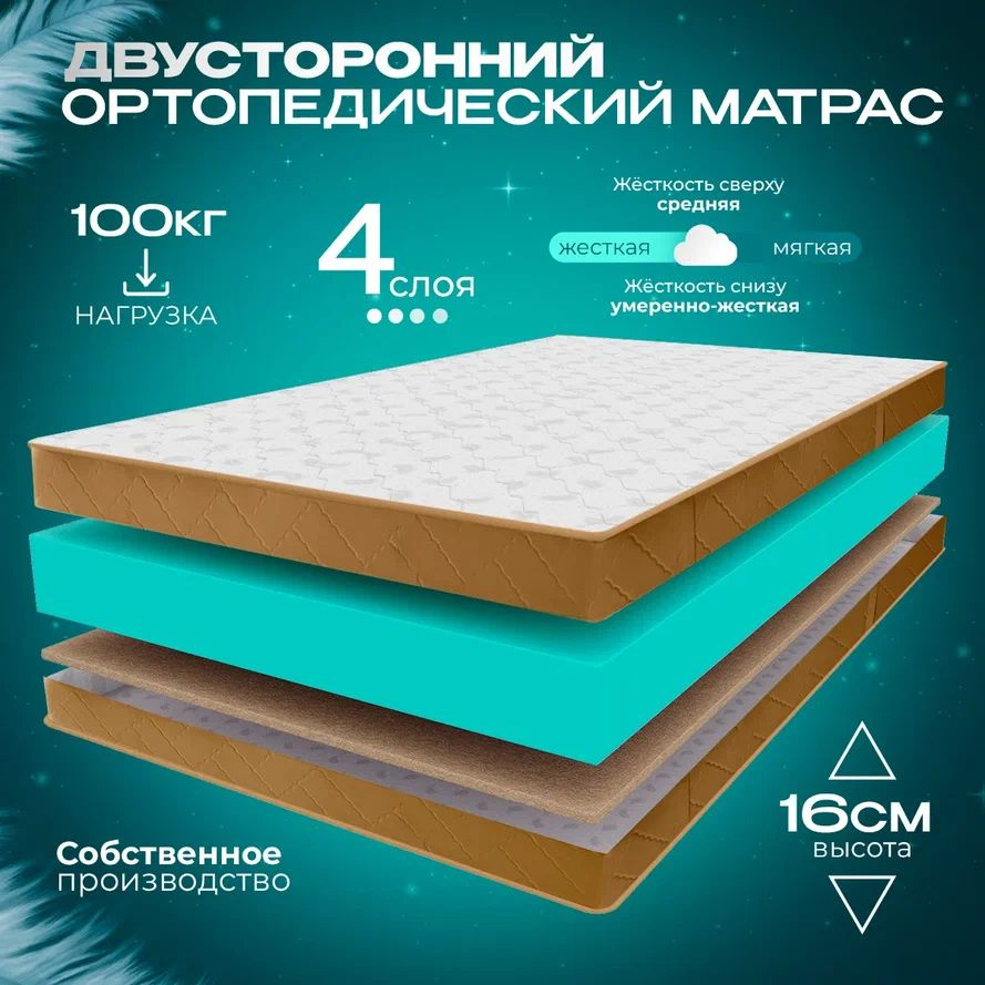 VITAFLEX Матрас Ортопедический беспружинный матрас 115x200 VITAFLEX Anatomic 15V Sk, латексированая кокосовая #1