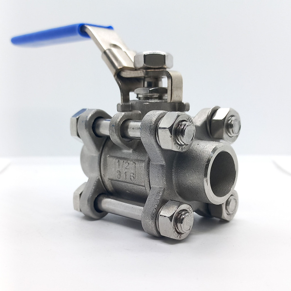 Кран шаровый сварной трехсоставной нержавеющий (приварной) 3PC DN 15 1/ ...