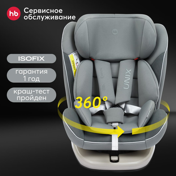 Автокресло детское поворотное на 360, Unix Happy Baby группа 0+/1/2/3 ...