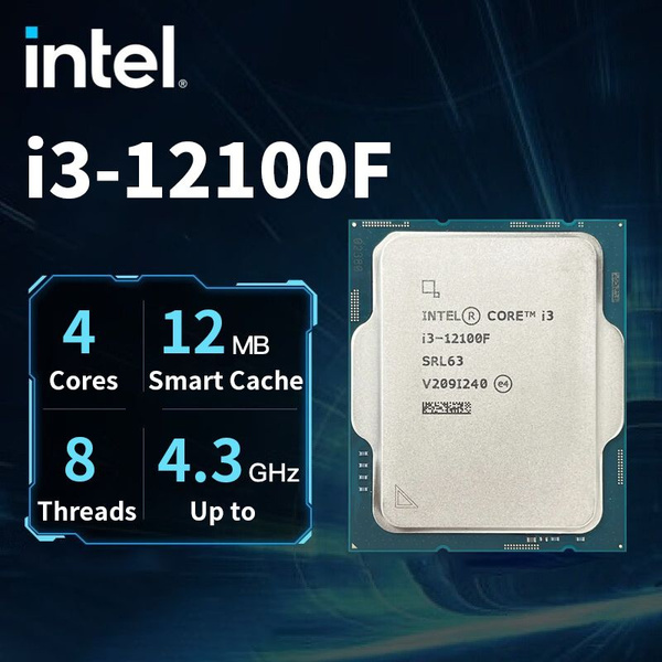 Процессор Intel Core i3 12-го поколения, OEM (без кулера), 4 яд., 3.3 ...