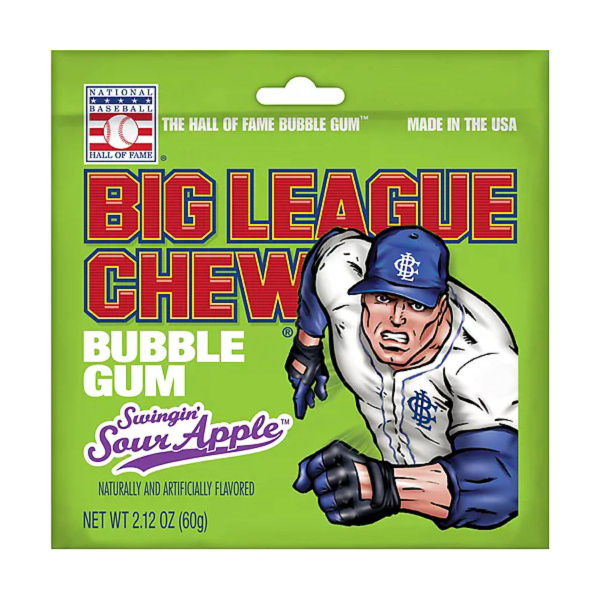 Жевательная резинка Big League Chew Swingin Sour Apple - купить с ...