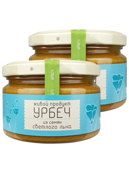 Урбеч Живой Продукт из семян светлого (золотистого) льна, 225 г (2 шт ...