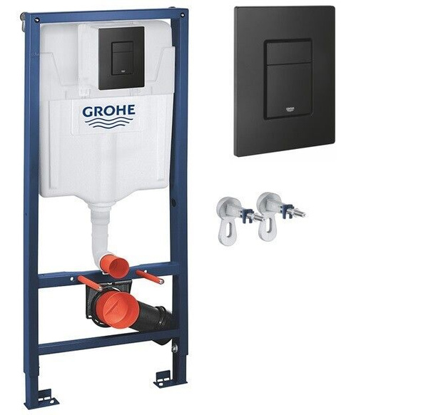 Инсталляция GROHE с чёрной кнопкой квадрат - купить с доставкой по ...