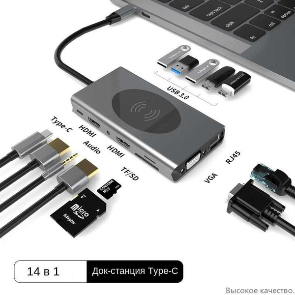 Док-станция Type-c usb многофункциональный концентратор USB3.0HDMI HD ...