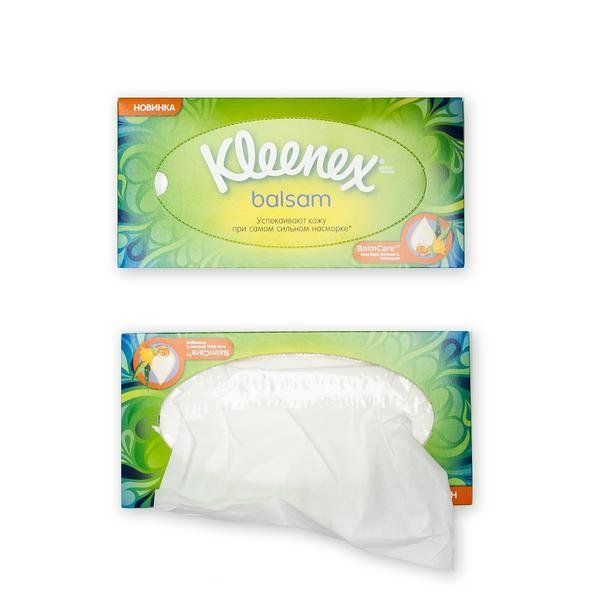 Салфетки бумажные в коробке Kleenex/Клинекс Balsam 72 шт. - купить с ...
