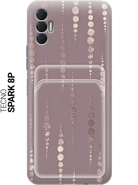 Чехол с карманом для карт на Tecno Spark 8P / Техно Спарк 8Р с принтом ...