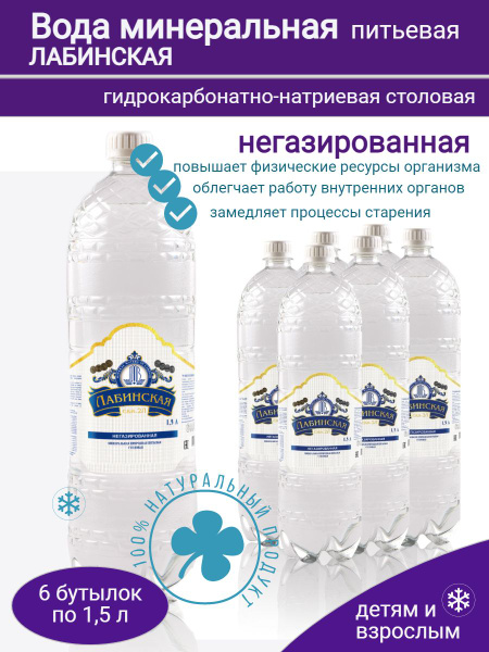 Лабинская Вода Минеральная Негазированная 9000мл. 6шт - купить с ...