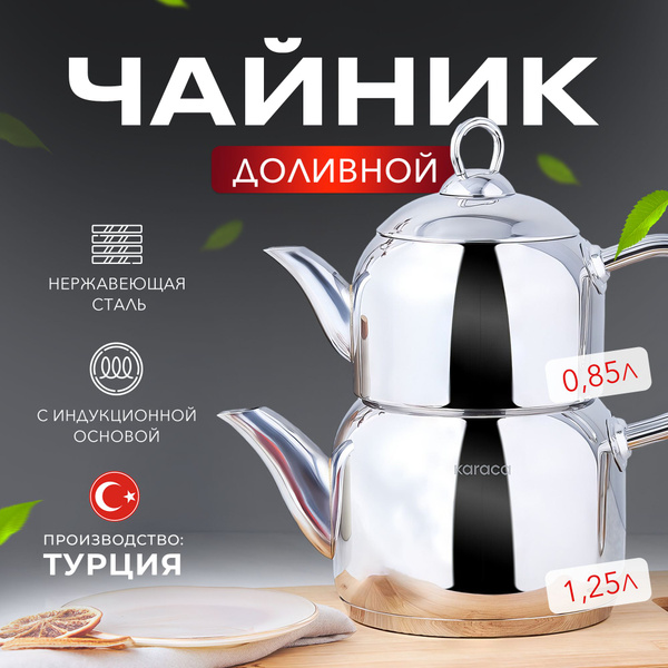 Турецкий доливной чайник на индукционной основе 1,35-1,95 л. Karaca ...