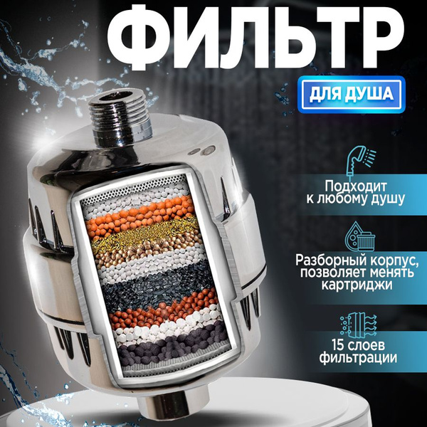 Фильтр для воды, для душа VIRMUT смягчение, удаление запахов и ржавчины ...