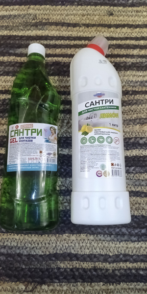 Сантри- гель для чистки сантехники и гель для чистки унитазов, 1+1 литр ...