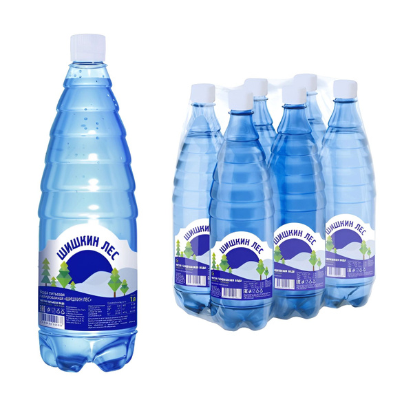 Вода питьевая Шишкин лес, 1 л х 6 бутылок, газированная, пэт - купить с ...