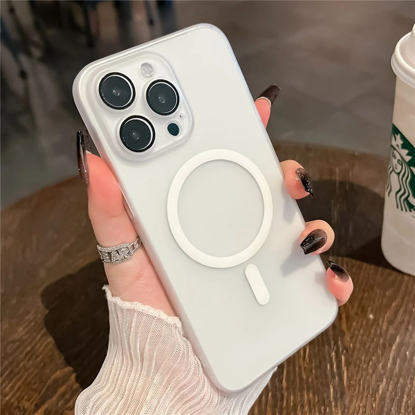 Ультратонкий матовый прозрачный магнитный чехол Magsafe для iPhone 15 ...