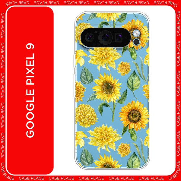 Силиконовый чехол на Google Pixel 9 / Гугл Пиксель 9 Желтые цветы ...