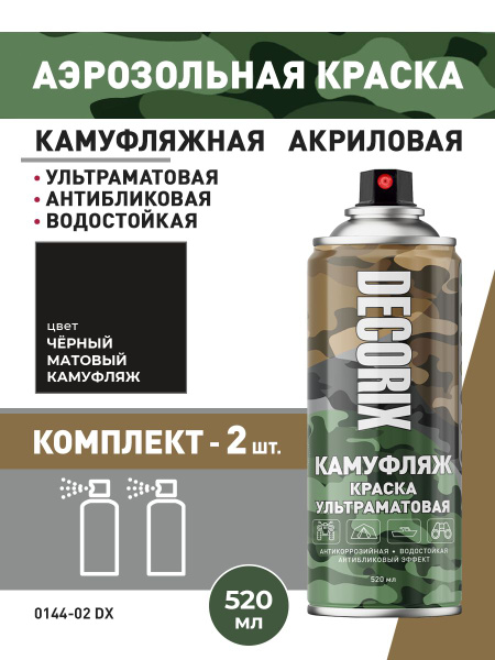 DECORIX Аэрозольная светопоглощающая краска с камуфляжным эффектом ...