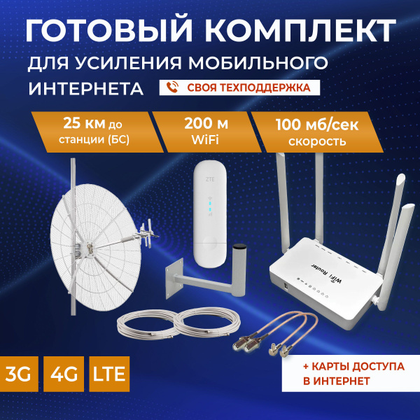 Комплект для усиления сотовой связи и интернета на дачу и в деревню 3g ...