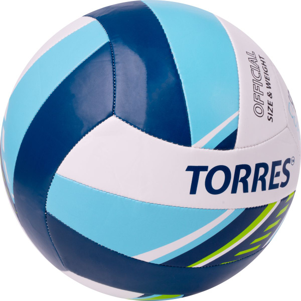 Мяч волейбольный TORRES Мяч вол. Simple, 5 размер, голубой, синий ...
