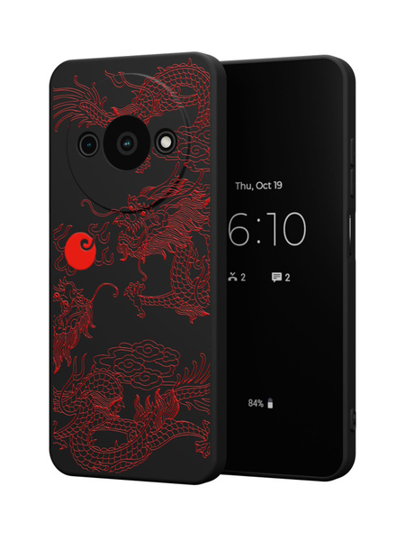 Силиконовый чехол Mcover для Redmi A3 (Редми А3), Японский дракон янь ...
