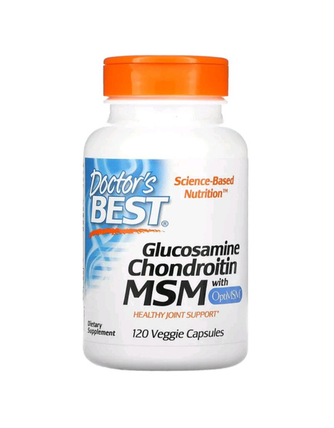 Глюкозамин, хондроитин и МСМ с OptiMSM Doctors Best, Доктор Бест,120 ...