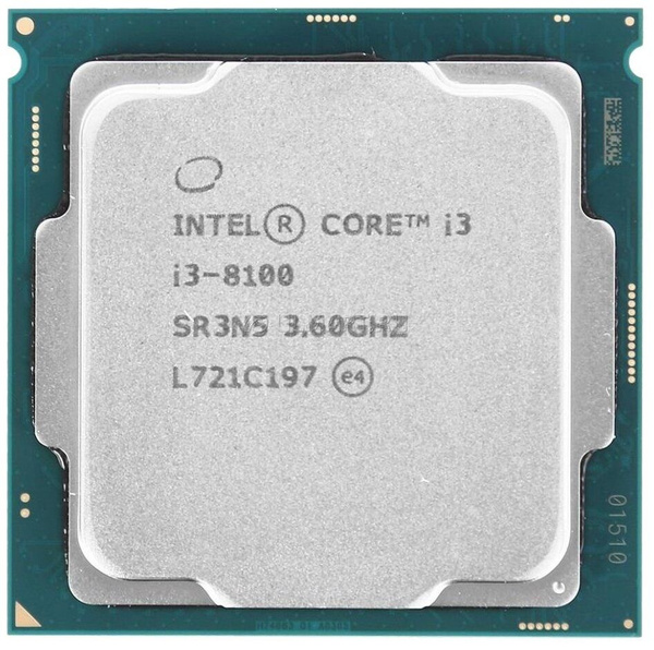 Процессор Intel Core i3 8-го поколения, OEM (без кулера), 4 яд., 3,6 ...