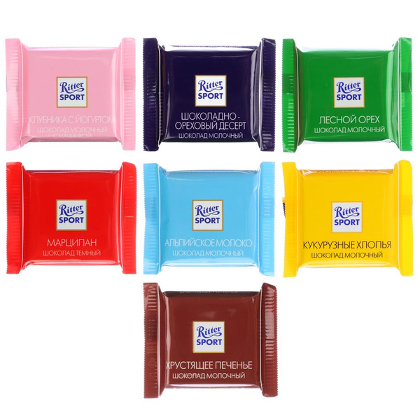 Набор шоколада Ritter Sport mini ассорти 7 вкусов 35 шт. - купить с ...