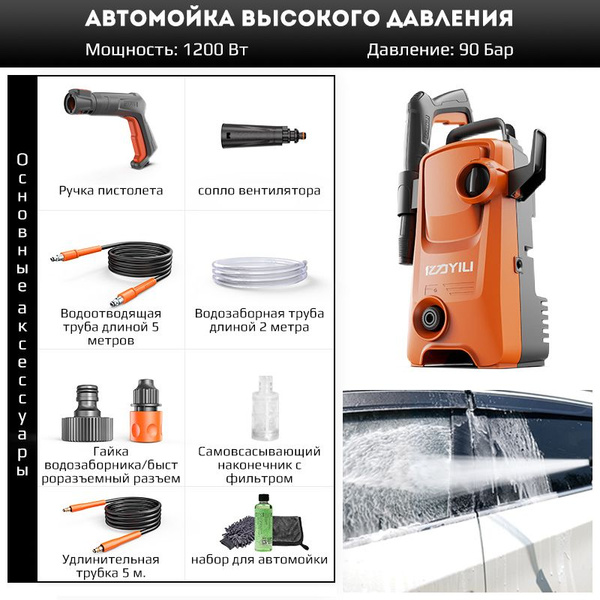 Насос высокого давления для автомойки, труба 12м. - купить в интернет ...